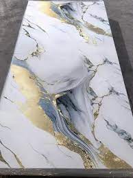 3D MARBLE SHEETS WHITE GREY GOLD